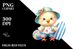Watercolor Cute Baby Chicken PNG Product Image 2