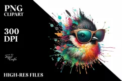 Colorful Sunglasses Bird | Sublimation | Clipart Product Image 3