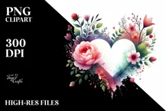 Digital Paintbrush Heart, PNG Product Image 2