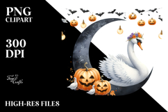 Swan Dressed for Halloween, Artistic PNG Product Image 2