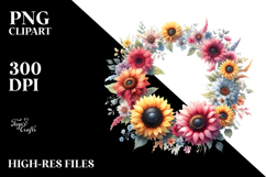 Floral Frame Sunflower Clipart Product Image 2