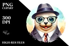 Funny Seal Suit Retro es | Clipart Product Image 3