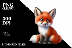 Funny Baby Fox with Halloween Vampire Fangs | Clipart Product Image 1