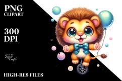 Goofy Baby Lion with Tiny Bowtie PNG Product Image 2