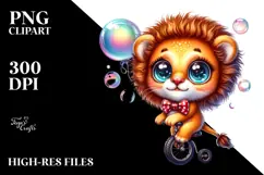 Goofy Baby Lion with Tiny Bowtie PNG Product Image 2