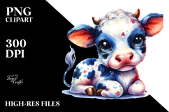 Cute Baby Cow in Style PNG Product Image 2