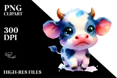 Cute Baby Cow in Style PNG Product Image 2