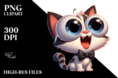 Playful Cartoon Cat with Rolling Eyes, Transparent PNG Product Image 2