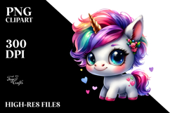 Cute Vibrant Unicorn Episode Drawing PNG Product Image 2