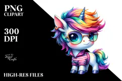 Cute Vibrant Unicorn Episode Drawing PNG Product Image 2