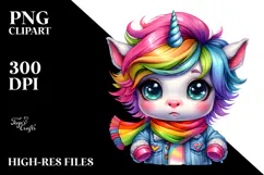 Expressive Baby Unicorn PNG Product Image 2