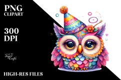Vibrant Owl Party Hat Clipart Product Image 2
