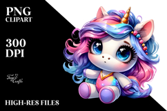 Cool Haircut Unicorn, Cheerful PNG Product Image 2