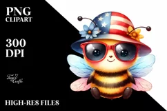Colorful Watercolor Cute Baby Bee | Sublimation | Clipart Product Image 1