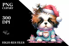 Crazy Baby Saint Bernard with Tea Cup PNG Product Image 1