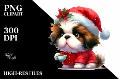 Crazy Baby Saint Bernard with Tea Cup PNG Product Image 1