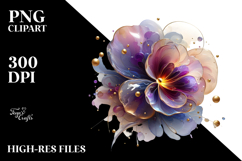 Abstract Glossy Pansy Material PNG Product Image 2