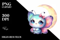 Baby Butterfly with Big Eyes | Clipart Product Image 3
