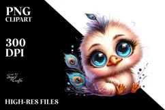 Cute Baby Peacock, Adorable PNG Product Image 2