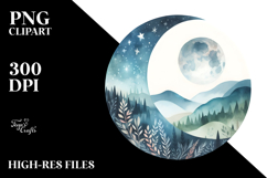 Very Simple Whimsical Half Moon, High-Res PNG Product Image 2