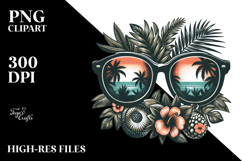 Retro Tropical Sunglasses Clipart Product Image 2