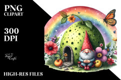 Gnome House Fruit Rainbow Clipart Product Image 2