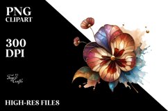 Abstract Wooden Pansy Stained | Clipart Product Image 3