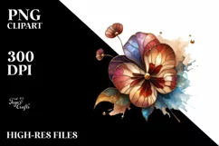 Abstract Wooden Pansy Stained | Clipart Product Image 3