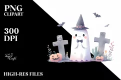 Cute Tombstone Haloween PNG Product Image 1