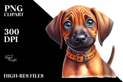 Baby Rhodesian Ridgeback Cartoon PNG Product Image 2