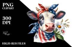 Happy Cow Portrait Sublimation Clipart Product Image 3