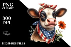Happy Cow Portrait Sublimation Clipart Product Image 3