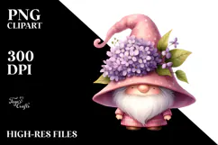 Cute Gnome with Lilac Poket PNG Product Image 2