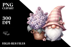 Cute Gnome with Lilac Poket PNG Product Image 2