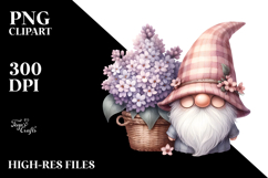 Cute Gnome with Lilac Poket PNG Product Image 2
