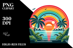 Retro Rainbow Sunset Tumbler Product Image 2
