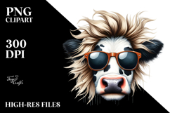 Expressive Baby Cow with Cool Hair PNG Product Image 2