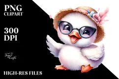 Watercolor Cute Baby Swan PNG Product Image 2