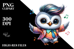 Dancing Baby Owl Cartoon-Style PNG Product Image 2