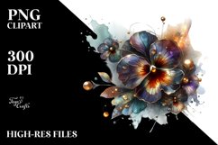 Shiny Pansy Made of Shiny Material | Sublimation Clipart Product Image 3