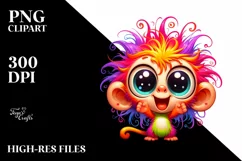 Colorful Monkey Creazy Hair Cartoon | Clipart Product Image 3