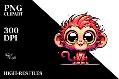 Colorful Monkey Baby Creazy Hair | Clipart Product Image 3