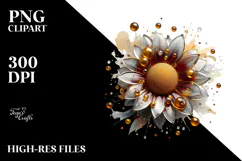 Abstract Sunflower Watercolor Splash PNG Product Image 2