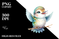 Energetic Baby Hummingbird PNG Product Image 2