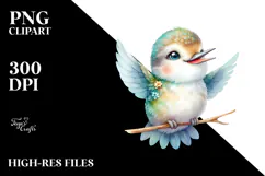 Energetic Baby Hummingbird PNG Product Image 2