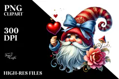 Winking Gnome with Heart Sign PNG Product Image 2