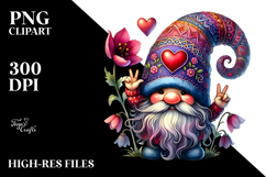 Cute Valentines Gnome, PNG Product Image 2