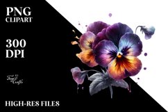 Glossy Pansy Splash | Sublimation Clipart Product Image 3