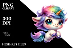 Jumping Baby Unicorn PNG Product Image 2