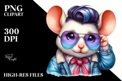 Watercolor Mouse Portrait, Transparent PNG Product Image 1